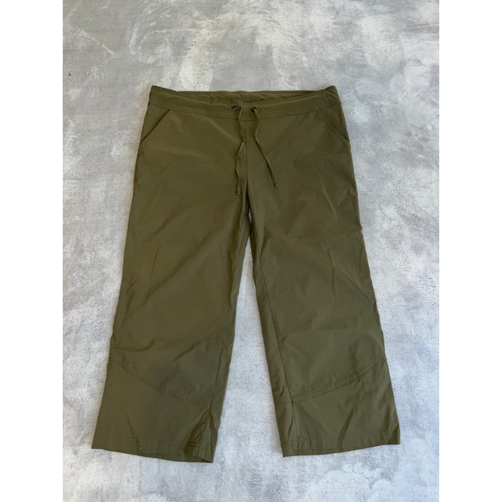Prana Olive Green Capris Drawstring Waist